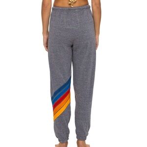 Aviator Nation 5 Stripe Sweatpants in Heather Grey